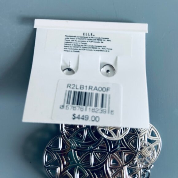 New in Box!  ELLE Jewelry real Sterling Silver statement earrings - NWT - Picture 9 of 10